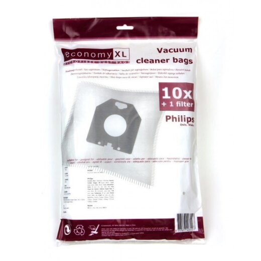 10 Staubsaugerbeutel passend für Philips Original-Größe HR 6983