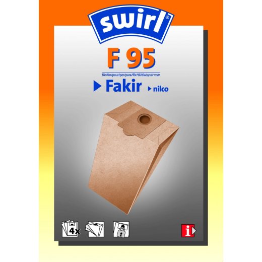 Swirl Staubsaugerbeutel F95 / F 95 für Fakir Staubsauger S10, S12  -AUSLAUF-