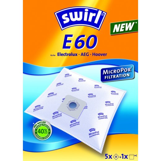 Swirl Staubsaugerbeutel E60 / E 60 MicroPor für AEG, Electrolux Staubsauger