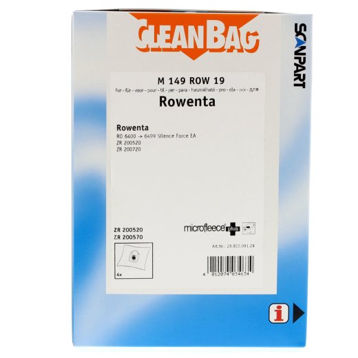 CleanBag Staubsaugerbeutel M149ROW19 für Rowenta ZR-200520, 200570, 2007200