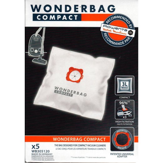 Wonderbag Compact Staubsaugerbeutel WB3051 f&uuml;r Bosch, Electrolux, Hoover, LG, Nilfisk, Rowenta ua.