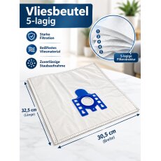 daniclean© dc007 / 10 Vlies Staubsaugerbeutel passend für Miele Mondia, Typ G N