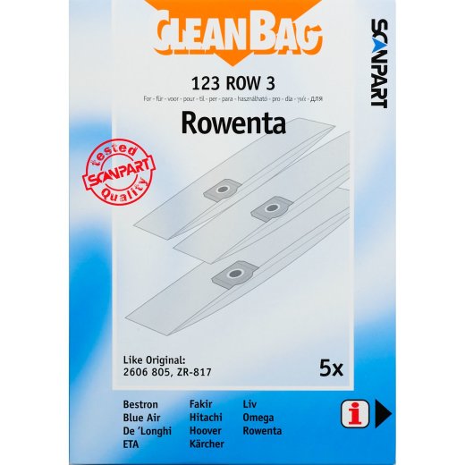CleanBag Staubsaugerbeutel 123ROW3 für Rowenta