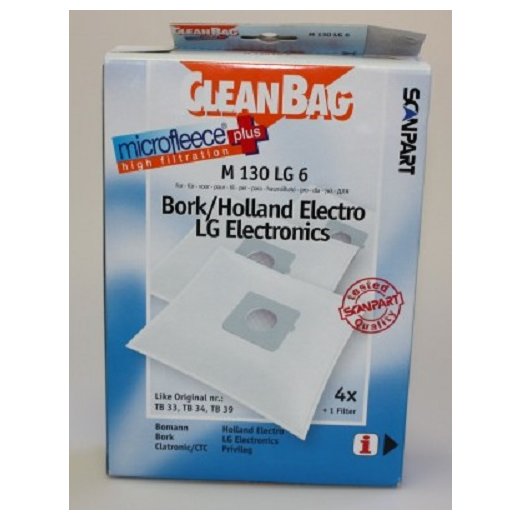 Cleanbag Staubsaugerbeutel M130LG6 für Bomann, Bork, Clatronic/CTC, Holland Electro, LG