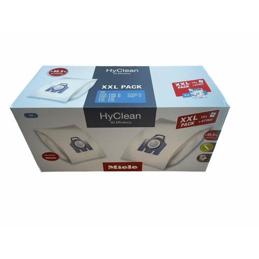 Miele 16 GN HyClean Staubbeutel, Staubsaugerbeutel 3D Efficiency Maxipack, 8 Filter - Nr.: 10408410